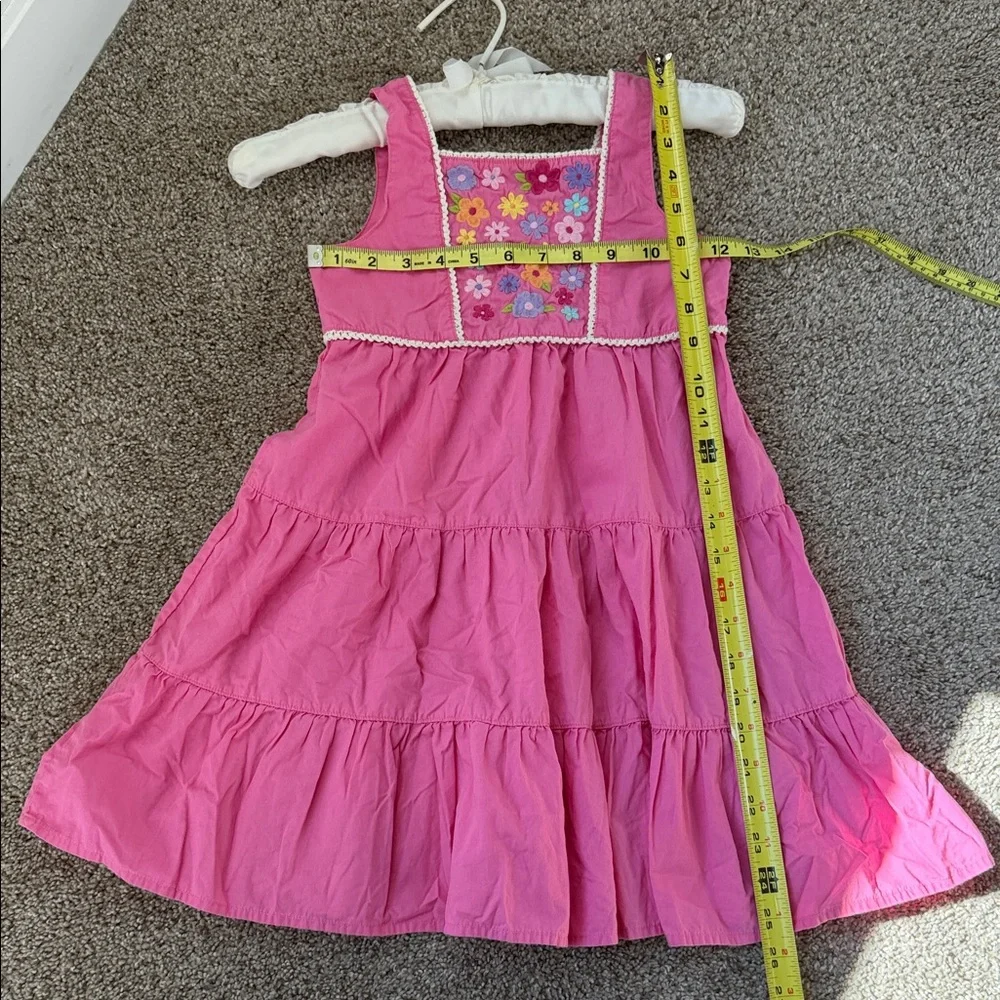 Gymboree Pink Tiered Dress with Floral Embroidery Size‎ 7